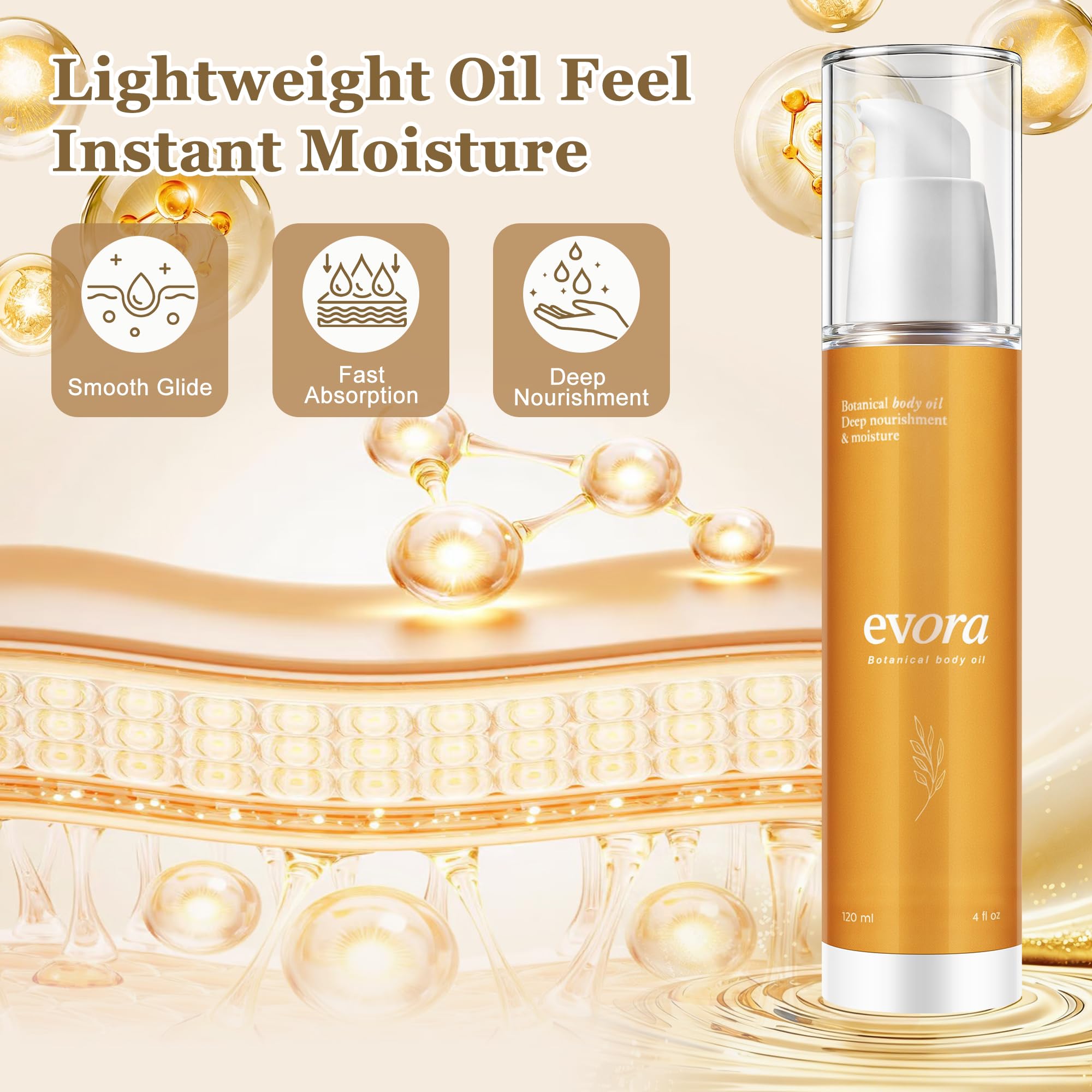 Evora body oil lightweight feel and moisture guide